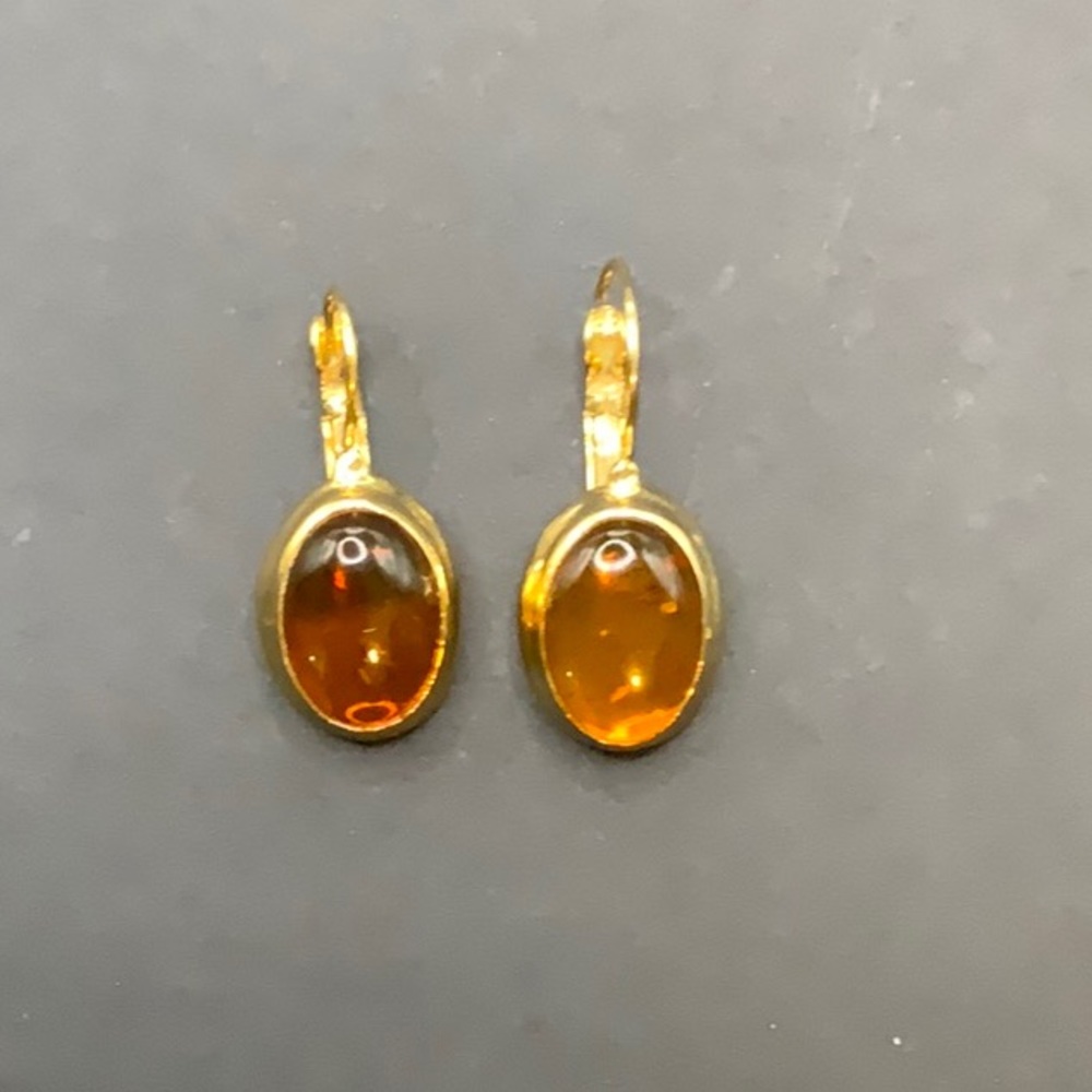 Amber earrings stamped LS